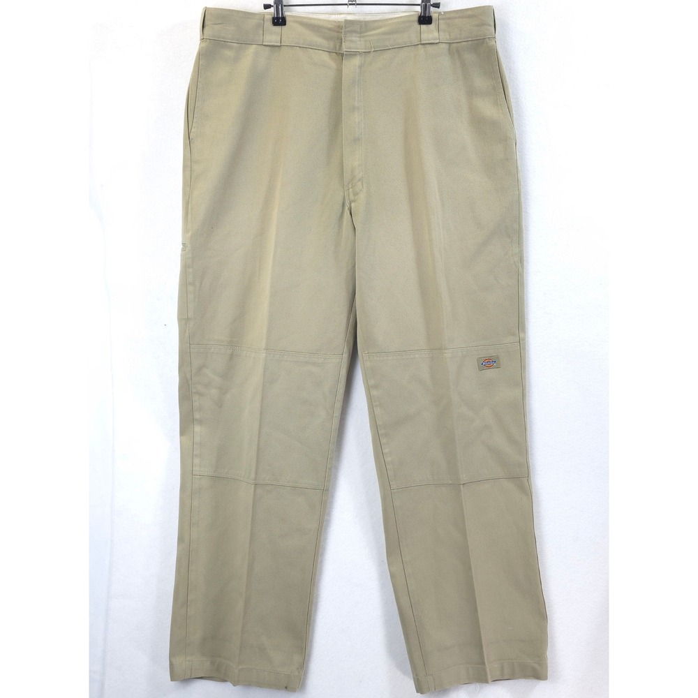 Dickies Double Knee Work Pants Reinforced Khaki Mens 38x32 Utility Streetwear
